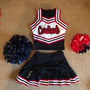 Sales sample cheerleader uniform. Black and red